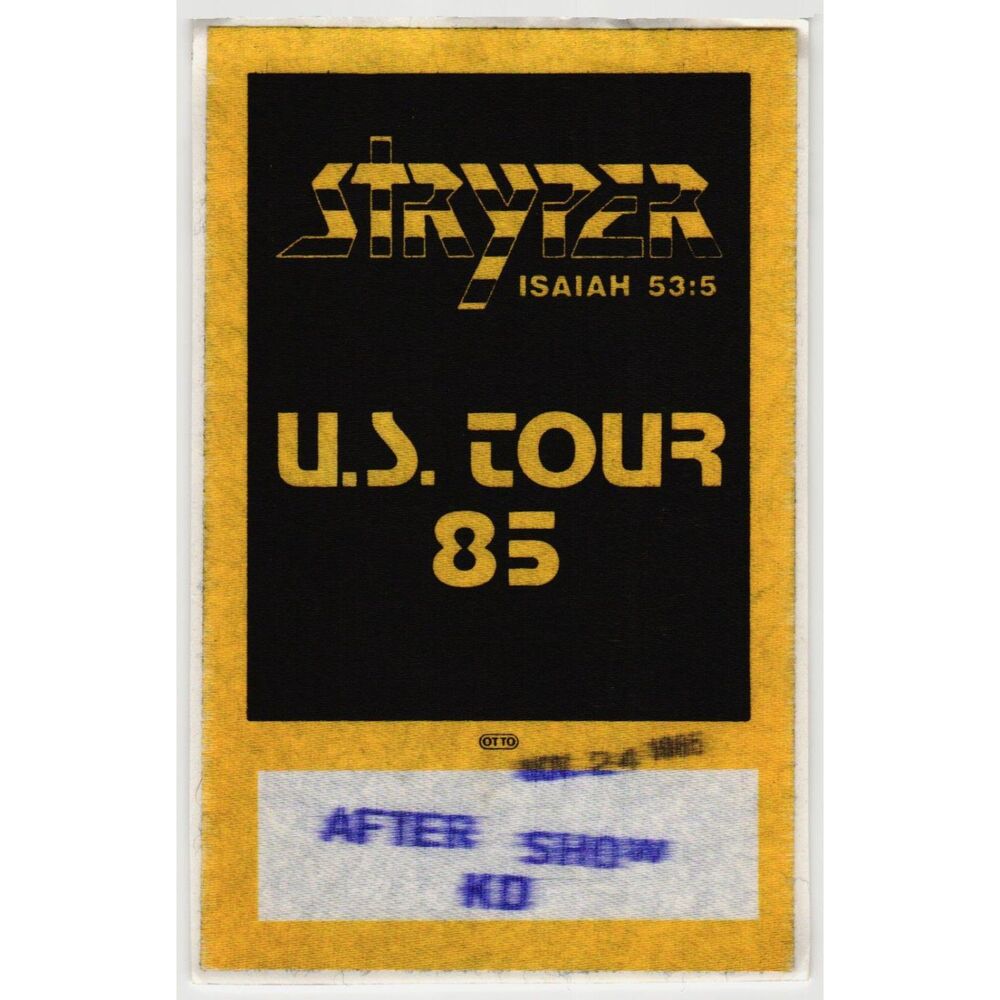 Vintage 1985 Stryper Backstage Pass Charlotte NC